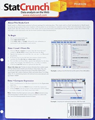 Read StatCrunch Introductory Statistics Study Cards - Webster West | PDF