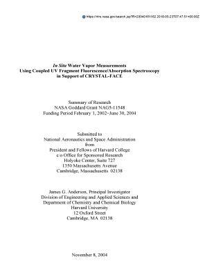 Read Online In Situ Water Vapor Measurements Using Coupled UV Fragment Fluorescence/Absorption Spectroscopy in Support of Crystal-Face - NASA file in ePub