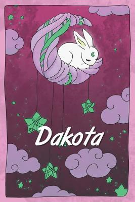 Full Download Dakota: personalized notebook sleeping bunny on the moon with stars softcover 120 pages blank useful as notebook, dream diary, scrapbook, journal or gift idea - Jenny Illus | PDF