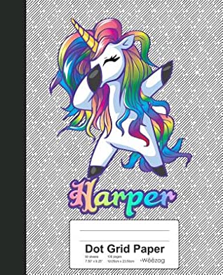Download Dot Grid Paper: HARPER Unicorn Rainbow Notebook -  | ePub